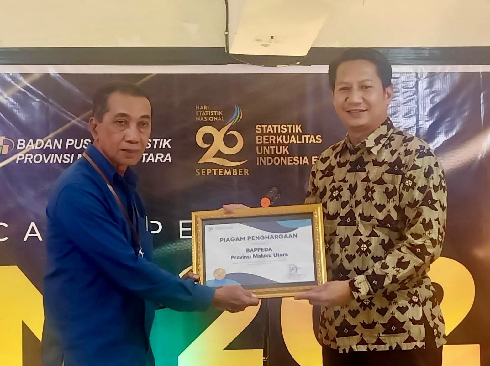 Bappeda Malut Terima Penghargaan dari BPS Maluku Utara