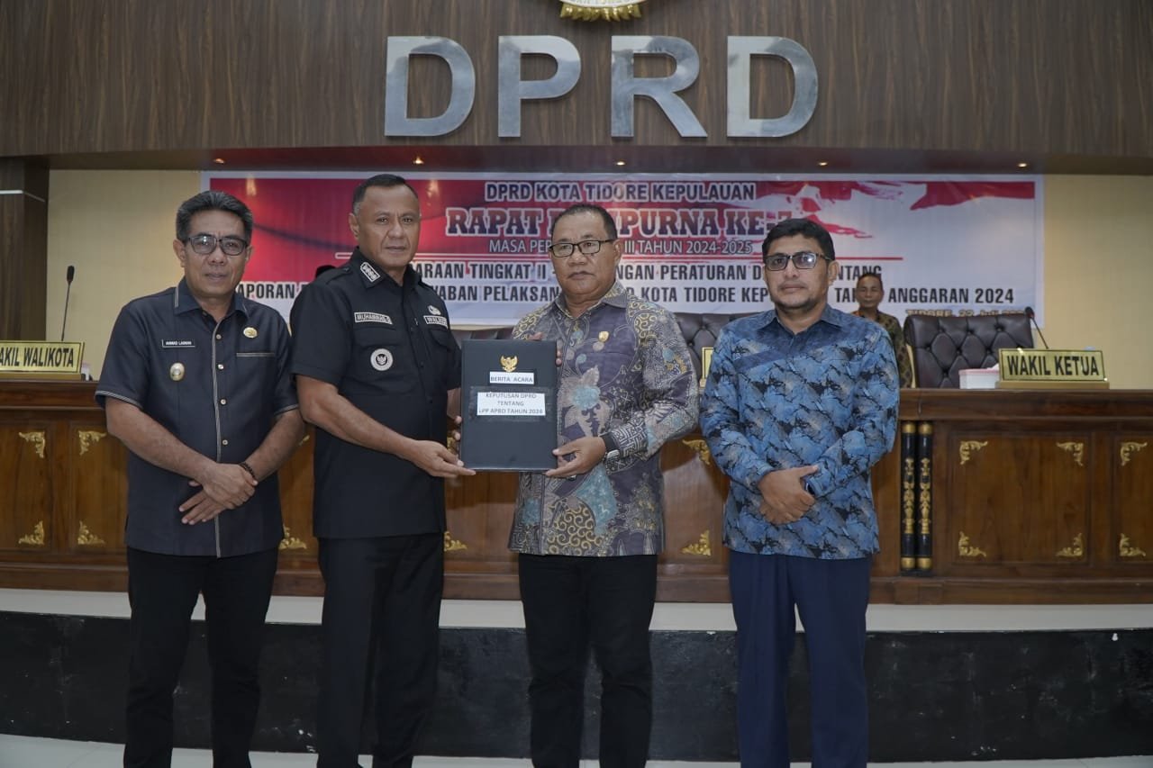 Ranperda Kota Tidore Kepulauan tentang LPP APBD Tahun 2024 Resmi Diterima dan Disetujui DPRD