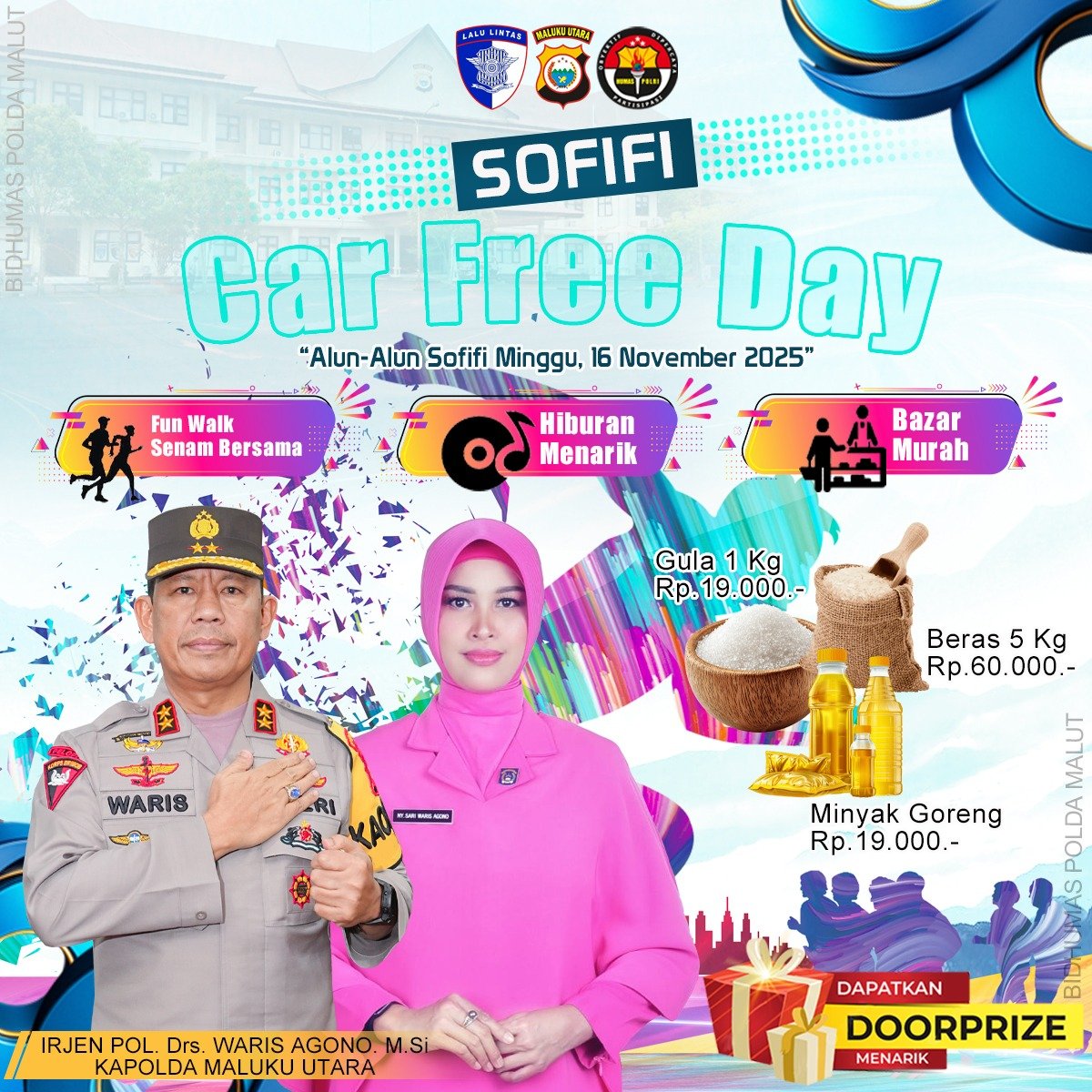 Polda Malut Gelar Car Free Day Perdana di Sofifi, Ajak Warga Hidup Sehat dan Tertib Lalu Lintas